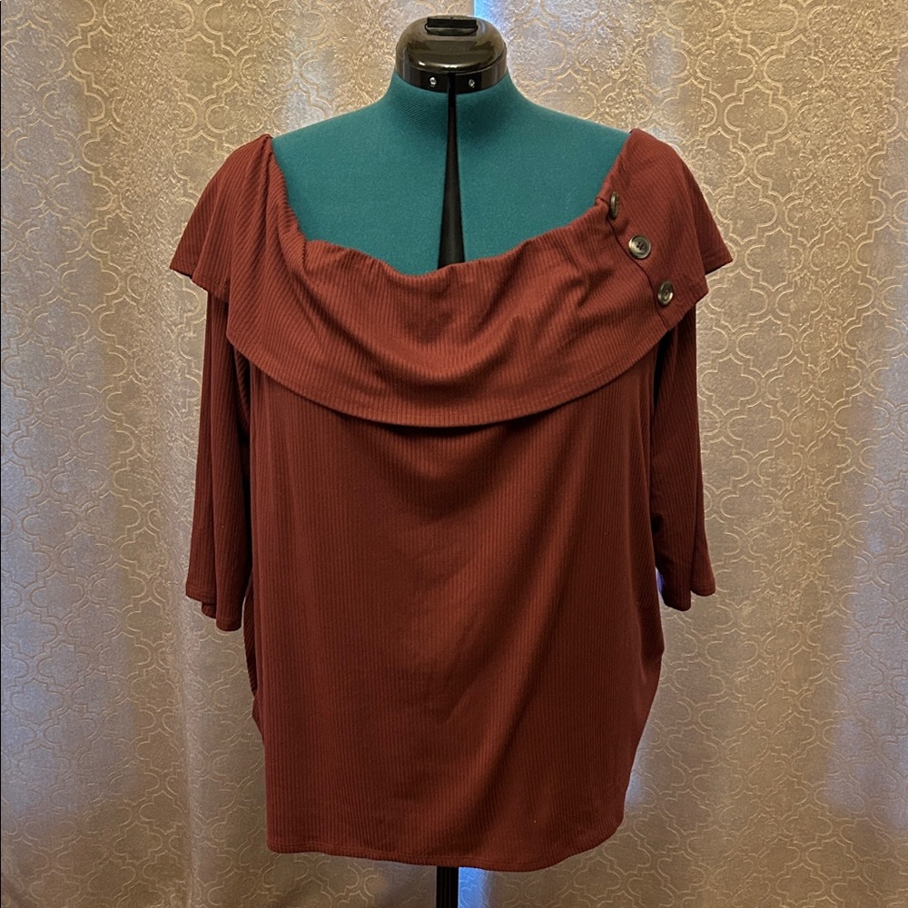 Chic Off-Shoulder Burgundy Blouse